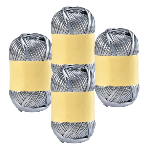 Metallisches T-Shirt-Garn, Häkelgarn, metallisches Garn, glänzendes T-Shirt-Garn, Glanzgarn, metallisches Strickgarn, grobes Garn, metallisches Strickgarn zum Häkeln, DIY, Taschen, Decken, Metallisches T-Shirt-Garn, Häkelgarn, metallisches Garn, glänzendes T-Shirt-Garn, Glanzgarn, metallisches Strickgarn, grobes Garn, metallisches Strickgarn zum Häkeln, DIY, Taschen, Decken, von Easnea