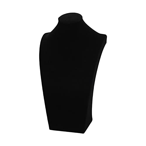 Samt-Schmuck-Display-Büste, Halsketten-Display-Ständer, Manequin-Büste, Anhänger, Kettenhalter, Aufbewahrung, Display, Show, Boutique, Schaufensterpuppe, Büste (schwarz, 34 cm) von Easnea