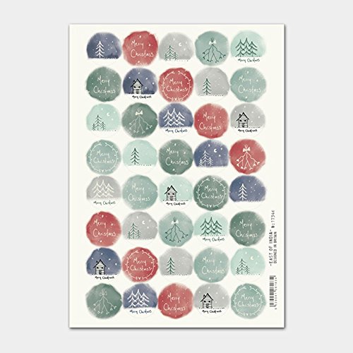 East of India Christmas hand drawn stickers Single Sheet 40 Stickers von East of India