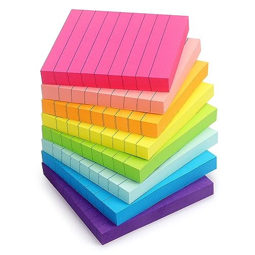 Eastern Wolf 8 linierte Haftnotizen, 7,6 x 7,6 cm, Haftnotizen mit Linien, selbstklebende Notizblöcke, 8 helle bunte Farben, 85 Blatt/Block Eastern Wolf 8 linierte Haftnotizen, 7,6 x 7,6 cm, Haftnotizen mit Linien, selbstklebende Notizblöcke, 8 helle bunte Farben, 85 Blatt/Block von Eastern Wolf