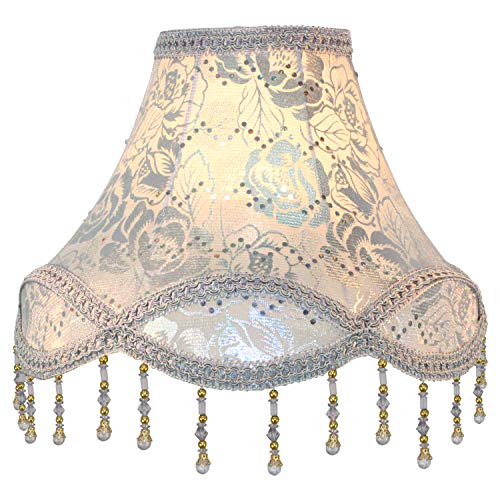 Eastlion 11.8" Retro Palace Anhänger Handgefertigte Anhänger E14/E27 Lampenschirm für Tischleuchten,Stehleuchten,Wandleuchten,12x30x23cm Silber von Eastlion