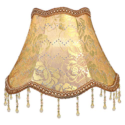 Eastlion 11.8" Retro Palace Anhänger Handgefertigte Anhänger E14/E27 Lampenschirm für Tischleuchten,Stehleuchten,Wandleuchten,14x30x21cm Braun von Eastlion