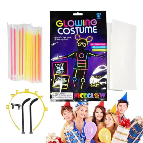 Eastuy Glowing Sticks Bulk Party Pack,Glowing Sticks Party Pack - Mehrfarbige, leuchtende Spielzeug-Partygeschenke,Highlight -Kostüm, das im Dunkeln leuchtet, für Kinder und Erwachsene von Eastuy