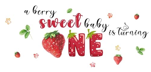 Aufkleber mit Aufschrift "A Berry Sweet Baby is Turning One", Ballonbogen-Dekoration Aufkleber mit Aufschrift "A Berry Sweet Baby is Turning One", Ballonbogen-Dekoration von Easu