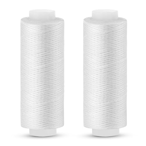 Easusy Nähgarn, 2 Stück, 200 Yards weißes Nähgarn, Allzweckgarn für Nähmaschine, Handnähen, Stickerei Easusy Nähgarn, 2 Stück, 200 Yards weißes Nähgarn, Allzweckgarn für Nähmaschine, Handnähen, Stickerei von Easusy