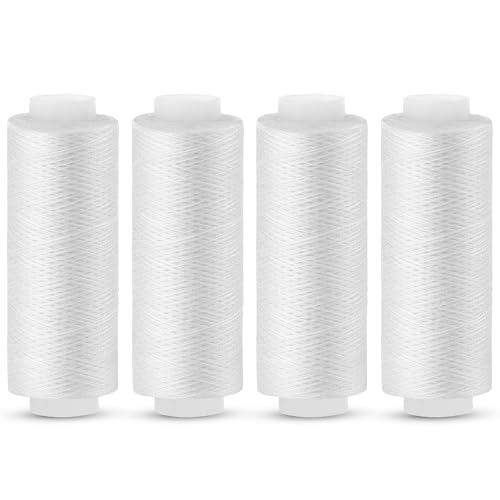 Easusy Nähgarn, 4 Stück, 200 Yards weißes Nähgarn, Allzweckgarn für Nähmaschine, Handnähen, Stickerei Easusy Nähgarn, 4 Stück, 200 Yards weißes Nähgarn, Allzweckgarn für Nähmaschine, Handnähen, Stickerei von Easusy
