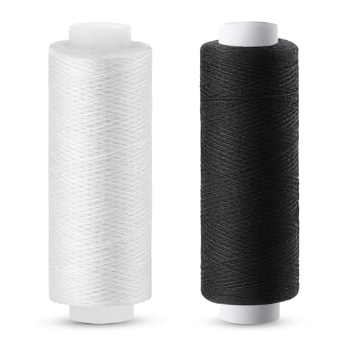 Easusy Nähgarn, Schwarz und Weiß, 2 Stück, 200 Yards Polyester-Nähmaschinengarn für Nähmaschine, Handnähen, Stickerei, 2 Stück Easusy Nähgarn, Schwarz und Weiß, 2 Stück, 200 Yards Polyester-Nähmaschinengarn für Nähmaschine, Handnähen, Stickerei, 2 Stück von Easusy