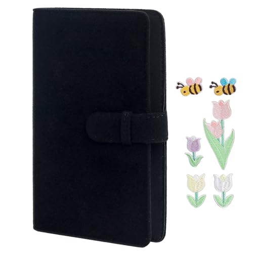 Fotoalbum Einsteckalbum, Filz Ablum für Fujifilm Instax Polaroid mit Tulpenaufklebern Fotoalbum zum Selbstgestalten, Schwarz mit Tulpe Biene Klettverschluss 96 Taschen,Sofort Bilder Kamera Zubehör Fotoalbum Einsteckalbum, Filz Ablum für Fujifilm Instax Polaroid mit Tulpenaufklebern Fotoalbum zum Selbstgestalten, Schwarz mit Tulpe Biene Klettverschluss 96 Taschen,Sofort Bilder Kamera Zubehör von Easy Hood
