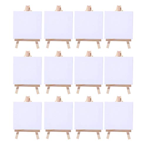 Easy Kunst 12 Sets Mini Staffelei mit Keilrahmen Leinwand Gastgeschenk Tischdeko Hochzeit Neu Baumwolle von Easy Kunst