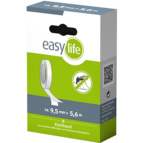 easy life Befestigungsband 5,6m für Fliegengitter selbstklebendes Klettband / Klebeband zur sicheren Befestigung, rückstandslos entfernbar ? von Easy Life