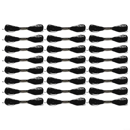 12 oder 24 Stück DIY-Stickgarn, schwarz und weiß, für einzigartige Heimdekorationsprojekte (24 Stück schwarz) von EasyByMall