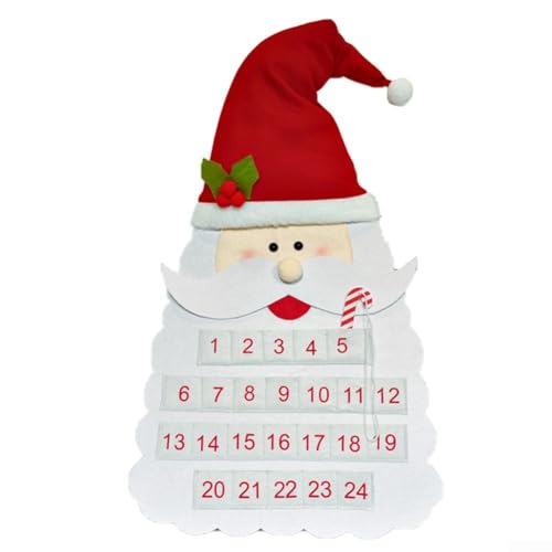 Bunter Filz Weihnachtsbaum Adventskalender mit Weihnachtsmann, eine entzückende Ergänzung zu festlicher Dekoration (A) von EasyByMall