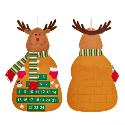 Bunter Filz Weihnachtsbaum Adventskalender mit Weihnachtsmann Eine entzückende Ergänzung zu festlicher Dekoration (D) von EasyByMall
