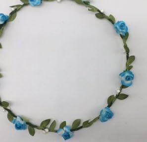 EasyByMall Strahlende Blumenkrone mit mehrfarbigen Blüten, ideal für Geburtstage, Partys und mehr (abgestufte Blau-Größe 14) von EasyByMall