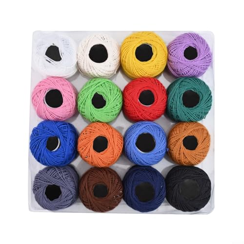 Stickgarn-Kollektion, 16 verschiedene Farben, für Handnäharbeiten und Kreuzstichprojekte (16 Stück, einfarbig) von EasyByMall