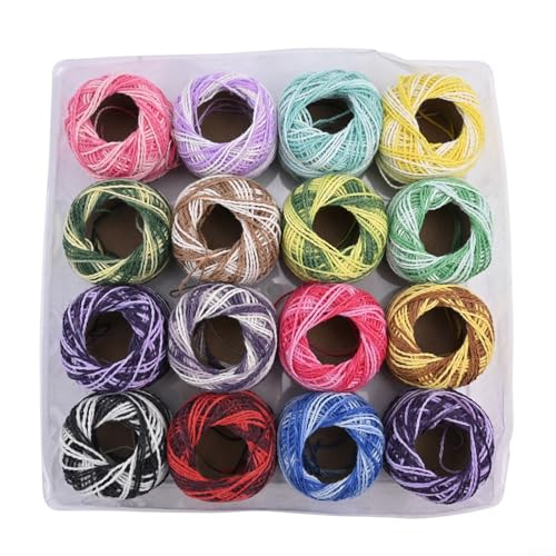 Stickgarn-Kollektion, 16 verschiedene Farben, für Handnäharbeiten und Kreuzstichprojekte (16 Stück, gemischte Farben) von EasyByMall