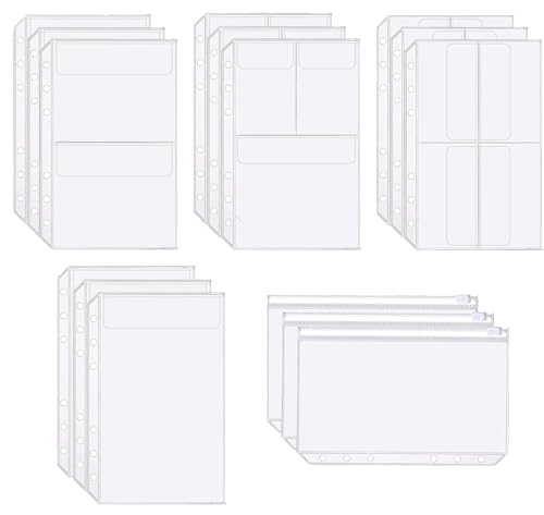 EasyDaa Bindertaschen, A5-Größe, 6 Löcher, wasserdichte PVC-Tasche, Premium-Ordner, Reißverschluss, Dokumentenmappen, Dokumentenmappen, für Notizbücher mit 6 Ringen, lose Blätter, transparent, 15 EasyDaa Bindertaschen, A5-Größe, 6 Löcher, wasserdichte PVC-Tasche, Premium-Ordner, Reißverschluss, Dokumentenmappen, Dokumentenmappen, für Notizbücher mit 6 Ringen, lose Blätter, transparent, 15 von EasyDaa