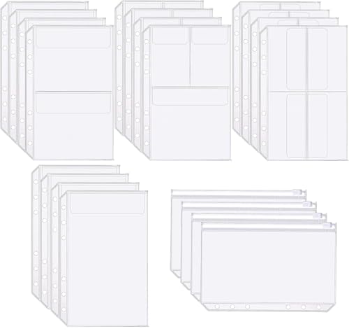 EasyDaa Bindertaschen, A5-Größe, 6 Löcher, wasserdichte PVC-Tasche, hochwertige, transparente Ordnertaschen mit Reißverschluss, Dokumentenmappen für 6-Ring-Notizbücher, lose Blätter, transparent, 20 EasyDaa Bindertaschen, A5-Größe, 6 Löcher, wasserdichte PVC-Tasche, hochwertige, transparente Ordnertaschen mit Reißverschluss, Dokumentenmappen für 6-Ring-Notizbücher, lose Blätter, transparent, 20 von EasyDaa