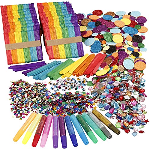 Glitzer und Holzstäbchen, Sortierte Farben, 1Set Glitzer und Holzstäbchen, Sortierte Farben, 1Set von EasyKit