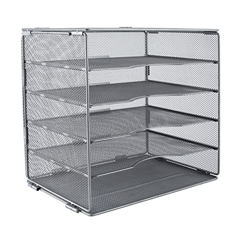 EasyPAG Schreibtisch-Organizer aus Netzstoff, 5 Etagen, Dokumenten-Halter, Papier-Organizer, Zeitschriftenregal, Büro-Schreibtisch, ordentliches Ablagefach, silberfarben EasyPAG Schreibtisch-Organizer aus Netzstoff, 5 Etagen, Dokumenten-Halter, Papier-Organizer, Zeitschriftenregal, Büro-Schreibtisch, ordentliches Ablagefach, silberfarben von EasyPAG