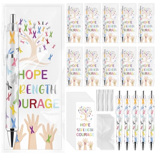 48 Sets Krebs-Geschenke für Frauen, inklusive 48 einziehbaren Kugelschreibern, 48 Hoffnungskarten und 48 Taschen, Krebsbewusstseinszubehör, Survivor-Geschenke für öffentliche Veranstaltungen 48 Sets Krebs-Geschenke für Frauen, inklusive 48 einziehbaren Kugelschreibern, 48 Hoffnungskarten und 48 Taschen, Krebsbewusstseinszubehör, Survivor-Geschenke für öffentliche Veranstaltungen von Easywiny