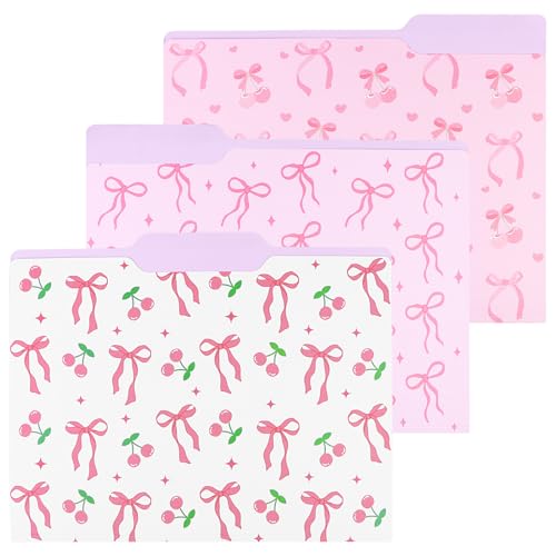Aktenordner mit Schleife, Briefgröße, Schleife, Kokette, mit 1/3-Schnittlasche für Aktenschrank, Heimbüro, Klassenzimmer, Zubehör, 22,9 x 30,5 cm, 12 Stück Aktenordner mit Schleife, Briefgröße, Schleife, Kokette, mit 1/3-Schnittlasche für Aktenschrank, Heimbüro, Klassenzimmer, Zubehör, 22,9 x 30,5 cm, 12 Stück von Easywiny