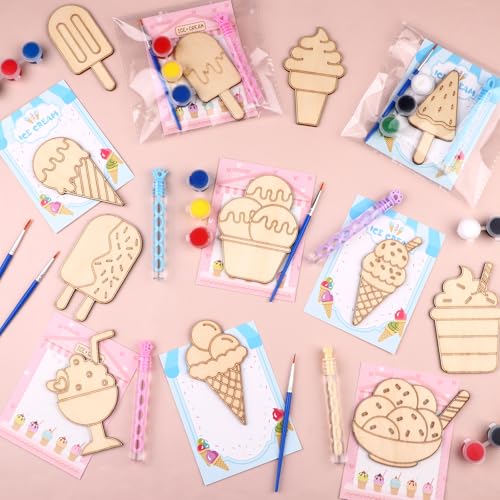 Easywiny Eiscreme-Partyzubehör, Holz-Set mit Blasenstab für süße Geburtstagspartys, Valentinstag, Geschenke, Preise, Mädchen und Jungen, 24 Stück Easywiny Eiscreme-Partyzubehör, Holz-Set mit Blasenstab für süße Geburtstagspartys, Valentinstag, Geschenke, Preise, Mädchen und Jungen, 24 Stück von Easywiny