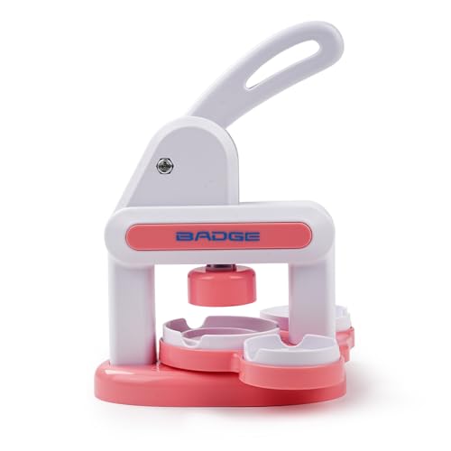 Buttonmaschine, Button Maker Machine, Abzeichen maschine für Kinder, Kühlschrank Aufkleber Abzeichen Maschine, Abzeichenmaschine Set, Einfache & Sichere DIY Bastelgeschenke (Rosa) von Eatbuy