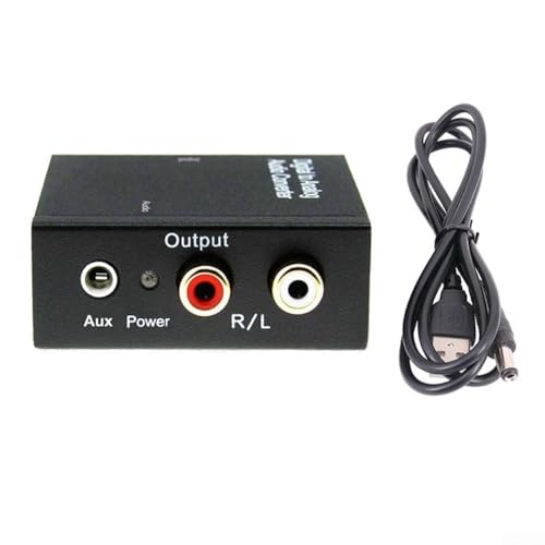 Eawfgtuw 1 x Digital-auf-Analog-Audio-Konverter, mit optischem Koaxialkabel, 3,5-mm-Adapter (Host + USB-Kabel) von Eawfgtuw