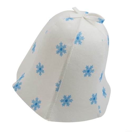 Eawfgtuw Dicker Saunahut aus Wollfilz für Hitzeschutz und Isolierung, verdickte Filz-Dampfbadkappe mit bequemer Passform, langlebige Nähte, ideal für Sauna, (blauer Schnee) von Eawfgtuw
