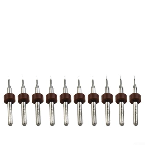 Eawfgtuw Für 10-teiliges PCB-Bohrer-Set, Hartmetallbohrer-Set für Acryl, Holz, PVC, Aluminium und Leiterplatten, Größen 0,1–1,0 mm, langlebig und präzise, (0,1 mm) von Eawfgtuw