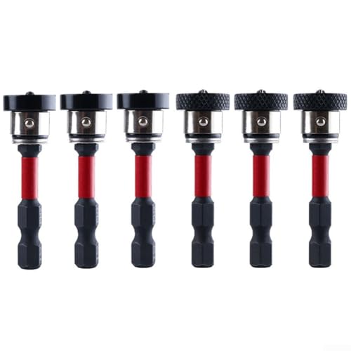 Eawfgtuw Magnetisches Schraubendreher-Bit-Set, 50 mm, rostfreier Metall-Positionierkopf für Gipskarton, Trockenbau, Gipskarton, elektrische Bohrmaschine, kompatibel (6 Stück) von Eawfgtuw