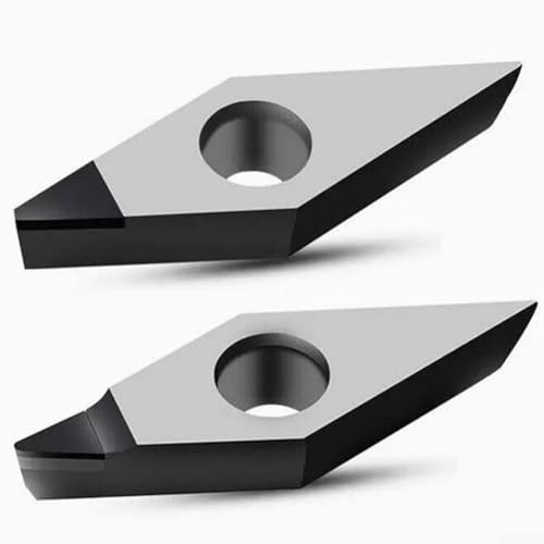 Eawfgtuw PCD/CBN-Dreheinsatz CNC-Drehmaschine Cutter VCMT1604/1103 Bearbeitungswerkzeug für Nichteisenmetalle, Aluminium, Kupfer, synthetische Fasern, 2 Stück, Silber (VCMT160402 CBN) von Eawfgtuw
