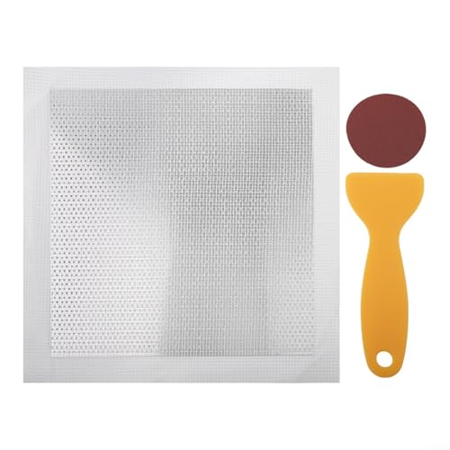 Eawfgtuw Reparatur-Set für Metallwand-Patches, 15,2–25,4 cm, verzinktes Stahlgeflecht, Trockenbau-Reparatur-Set für große Löcher, selbstklebende Gipskartonplatten (25 x 25 cm) von Eawfgtuw