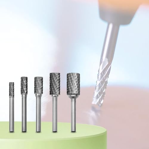 Hartmetall-Rotationsfeile, Frässchneider, Fräskopfbohrer, 6 mm Schaft, für Metallbearbeitung und Endbearbeitung (14 mm) von Eawfgtuw
