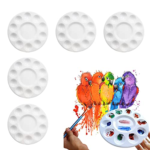 Eayoly Runde Weiße Runde, DIY-Malzubehör, tragbare Größe, praktische Malpalette für Acrylfarbe, Aquarell, Kunstprojekte von Eayoly