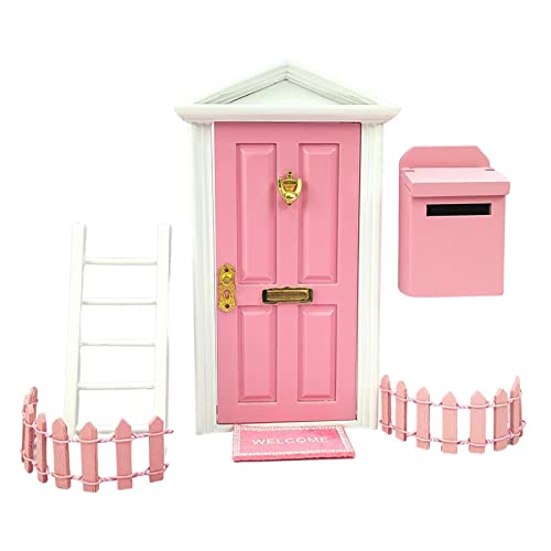 Eayoly Zahnfee-Tür-Kit - Magische Feentür - Elfentür für die Wand, Miniaturdekorationen für Kinderzimmer, einschließlich Leiter, Zaun, Briefkasten, Bodenmatte von Eayoly
