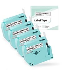 EazeID 4 x Kompatibel M-K231 12mm 0.47 Schriftband für Brother P-touch MK-231 M-K231S Schwarz auf Weiß Bänder für Brother PT-65 PT-60 PT-90 PT-55 PT-70BM PT-75 PT-85 PT-100 PT-110 PT-BB4 von EazeID