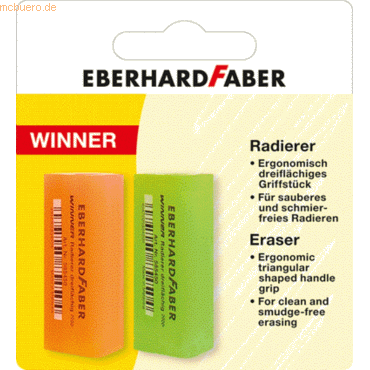 10 x Eberhard Faber Radierer Winner dreiflächig Kunststoff 91x100x15mm 10 x Eberhard Faber Radierer Winner dreiflächig Kunststoff 91x100x15mm von Eberhard Faber
