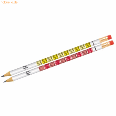 Eberhard Faber Bleistift '1x1' rund mit Tipradierer farbig sortiert von Eberhard Faber