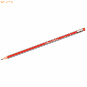 12 x Eberhard Faber Bleistift Standard B mit Tipradierer rot/silber 12 x Eberhard Faber Bleistift Standard B mit Tipradierer rot/silber von Eberhard Faber