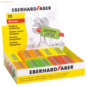 20 x Eberhard Faber Radierer Winner dreiflächig Kunststoff 15x18x45mm 20 x Eberhard Faber Radierer Winner dreiflächig Kunststoff 15x18x45mm von Eberhard Faber