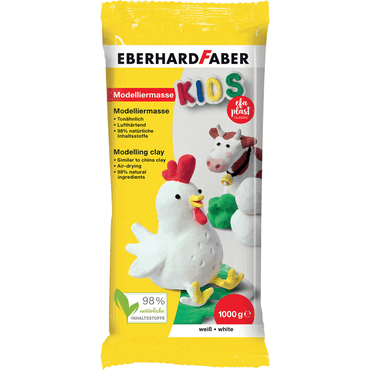 3 x Eberhard Faber Modelliermasse EFA Plast KIDS - 1 kg weiß. von Eberhard Faber