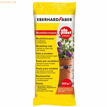 4 x Eberhard Faber Modelliermasse Plast classic tonbasierend 500g terr von Eberhard Faber