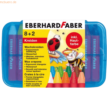 5 x Eberhard Faber Wachskreide dreikant VE=8+2 Stück Plastikbox von Eberhard Faber