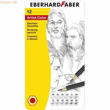 Eberhard Faber Zeichenbleistifte 12 Härtegrade grün Metalletui von Eberhard Faber