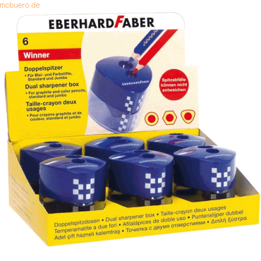6 x Eberhard Faber Doppelspitzdose Winner dreieckig 8/10mm blau von Eberhard Faber