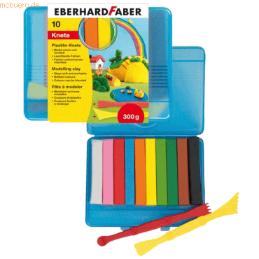 6 x Eberhard Faber Plastilin-Knete VE=10 Farben Kunststoffbox von Eberhard Faber