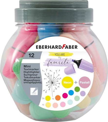 EBERHARD FABER 551431 - Mini Textmarker Set, 12 Marker Stifte in Bonboniere, mit Keilspitze EBERHARD FABER 551431 - Mini Textmarker Set, 12 Marker Stifte in Bonboniere, mit Keilspitze von Eberhard Faber