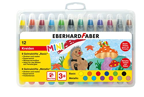 Eberhard Faber 529112 - Gelmalstifte Basic und Metallic mit weicher Mine und Schiebehülse, 12 Gelstifte im Kartonetui Eberhard Faber 529112 - Gelmalstifte Basic und Metallic mit weicher Mine und Schiebehülse, 12 Gelstifte im Kartonetui von Eberhard Faber